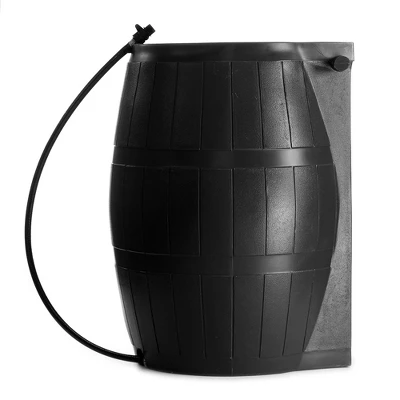 FCMP Outdoor 50-Gallon BPA Free Flat Back Home Rain Catcher Water Storage Collection Barrel For Watering Outdoor Plants & Gardens, Black (2 Pack) 5 FCMP Outdoor 50-Gallon BPA Free Flat Back Home Rain Catcher Water Storage Collection Barrel For Watering Outdoor Plants & Gardens, Black (2 Pack) - Image 3