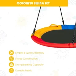 Costway 40'' Saucer Tree Swing Outdoor Round Platform Swing W/ Pillow & Handle 14 Costway 40'' Saucer Tree Swing Outdoor Round Platform Swing W/ Pillow & Handle -Garden & Outdoors GUEST bba2cc88 431d 4c29 9956 6333120a9dce