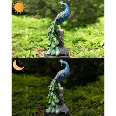 Techko Maid Peacock Meditating Solar Outdoor Garden Statue Decor With Spotlight 14 Techko Maid Peacock Meditating Solar Outdoor Garden Statue Decor With Spotlight - Image 12
