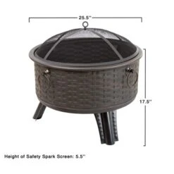 Nature Spring Woven Design Fire Pit - 26" Round, Bronze Finish -Garden & Outdoors GUEST bd25e6ae c5bd 49eb 9974 241e11cbd9a2