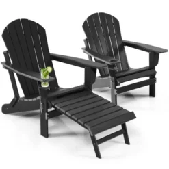 Tangkula 2PCS Adirondack Chair W/Ergonomic Design&Ottoman Outdoor Armchair HDPE Chair For Yard&Patio Black/Coffee/Grey/Turquoise/White 20 Tangkula 2PCS Adirondack Chair W/Ergonomic Design&Ottoman Outdoor Armchair HDPE Chair For Yard&Patio Black/Coffee/Grey/Turquoise/White -Garden & Outdoors GUEST bd927223 4933 4a36 b84c 859df3e84799