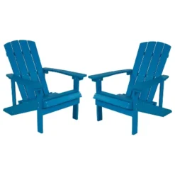 Merrick Lane Set Of 2 Adirondack Patio Chairs With Vertical Lattice Back And Weather Resistant Frame -Garden & Outdoors GUEST bdc86143 8c31 4730 a864 c616398ab6a9