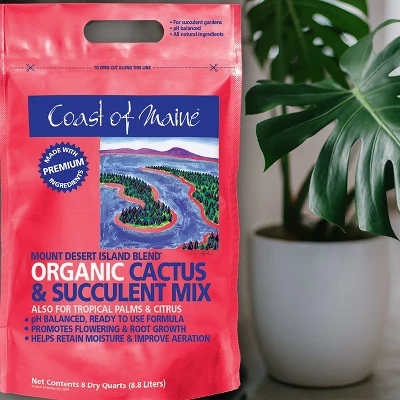 Coast Of Maine Indoor Outdoor Mount Desert Island Blend Organic Cactus And Succulent Potting Soil Mix With Beneficial Nutrients, 8 Quart Bag (2 Pack) 6 Coast Of Maine Indoor Outdoor Mount Desert Island Blend Organic Cactus And Succulent Potting Soil Mix With Beneficial Nutrients, 8 Quart Bag (2 Pack) - Image 4