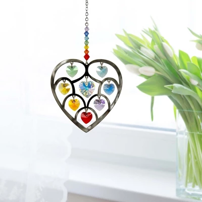 Woodstock Wind Chimes Woodstock Rainbow Makers Collection, Heart Of Hearts, 4.5'' Chakra Crystal Suncatcher HHCH 3 Woodstock Wind Chimes Woodstock Rainbow Makers Collection, Heart Of Hearts, 4.5'' Chakra Crystal Suncatcher HHCH