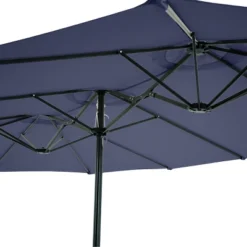 Extra Large Outdoor Umbrella - 15 Ft Double Patio Shade With Easy Hand Crank For Outdoor Furniture, Deck, Backyard, Or Pool By Pure Garden (Navy) -Garden & Outdoors GUEST c0278311 625a 4be3 9809 792bf8bd798d