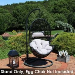 Sunnydaze Decor Sunnydaze Durable Indoor/Outdoor Powder-Coated Steel Egg Chair Stand With Extra-Wide Round Base - 76" H - Black 12 Sunnydaze Decor Sunnydaze Durable Indoor/Outdoor Powder-Coated Steel Egg Chair Stand With Extra-Wide Round Base - 76" H - Black -Garden & Outdoors GUEST c3190e57 13e7 439b b00f 61cee7adedb0
