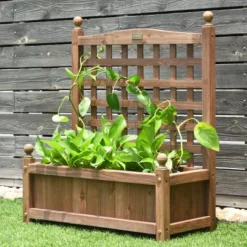 Costway Solid Wood Planter Box With Trellis Weather-Resistant Outdoor 25''x11''x30'' 12 Costway Solid Wood Planter Box With Trellis Weather-Resistant Outdoor 25''x11''x30'' -Garden & Outdoors GUEST c5e17aab e052 4ca5 bae8 92e18913bb2c