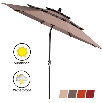 Tangkula Outdoor Auto-tilt Patio Market Umbrella W/ Double Vented 12 Tangkula Outdoor Auto-tilt Patio Market Umbrella W/ Double Vented - Image 10