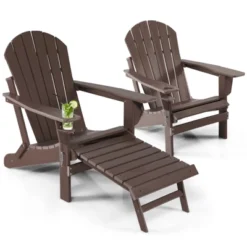 Tangkula 2PCS Adirondack Chair W/Ergonomic Design&Ottoman Outdoor Armchair HDPE Chair For Yard&Patio Black/Coffee/Grey/Turquoise/White 21 Tangkula 2PCS Adirondack Chair W/Ergonomic Design&Ottoman Outdoor Armchair HDPE Chair For Yard&Patio Black/Coffee/Grey/Turquoise/White -Garden & Outdoors GUEST ce7b454e 795a 4c82 9ccf cc10c639cf74