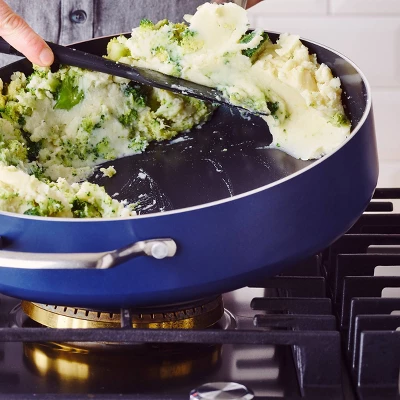 Blue Diamond 5qt Aluminum Ceramic Nonstick Covered Saute Pan With Helper Handle Blue 4 Blue Diamond 5qt Aluminum Ceramic Nonstick Covered Saute Pan With Helper Handle Blue - Image 2