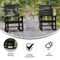 Flash Furniture Manchester Set Of 2 Contemporary Rocking Chairs, All-Weather HDPE Indoor/Outdoor Rockers 20 Flash Furniture Manchester Set Of 2 Contemporary Rocking Chairs, All-Weather HDPE Indoor/Outdoor Rockers -Garden & Outdoors GUEST d06cc951 26f8 4d34 8844 57a38bcb86d4