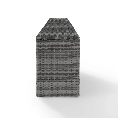 Catalina Outdoor Wicker Arm Table - Gray - Crosley 4 Catalina Outdoor Wicker Arm Table - Gray - Crosley - Image 2