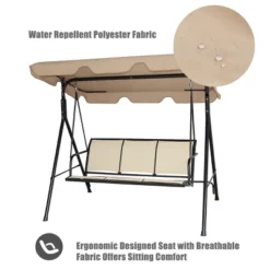 Costway Outdoor Patio Swing Canopy 3 Person Canopy Swing Chair Patio Hammock Brown 14 Costway Outdoor Patio Swing Canopy 3 Person Canopy Swing Chair Patio Hammock Brown -Garden & Outdoors GUEST d2d95b28 c233 4eb2 9ee6 3250f635bc34