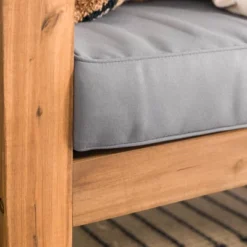 Galia Square Leg Acacia Wood Patio Loveseat With Cushions - Brown - Saracina Home -Garden & Outdoors GUEST d2ed3c81 9739 462a bb73 fd1b3f7c05ae