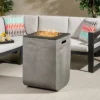 Adio Square 19.5" Light Weight Concrete Gas Fire Column Light Gray - Christopher Knight Home
