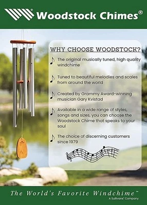 Woodstock Wind Chimes Signature Collection, Woodstock Amethyst Chime, Small 21'' Silver Wind Chime WYBR 9 Woodstock Wind Chimes Signature Collection, Woodstock Amethyst Chime, Small 21'' Silver Wind Chime WYBR - Image 7