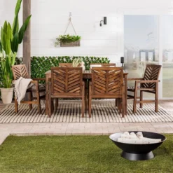 7pc Slatted Chevron Acacia Patio Dining Set - Saracina Home 17 7pc Slatted Chevron Acacia Patio Dining Set - Saracina Home -Garden & Outdoors GUEST d42c9ba6 8f73 42ba b741 56bbdb1a1810