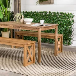 3pc Acacia Wood X Design Outdoor Patio Dining Set - Brown - Saracina Home 15 3pc Acacia Wood X Design Outdoor Patio Dining Set - Brown - Saracina Home -Garden & Outdoors GUEST d443785c 83db 4334 bf12 a97492ae3d88