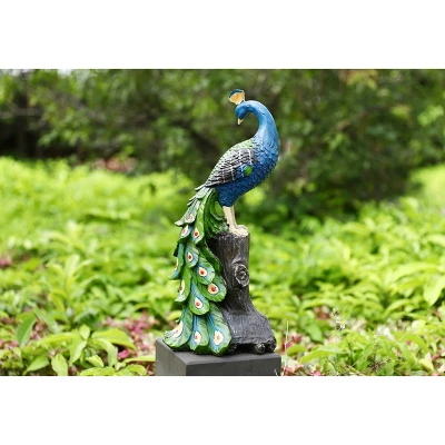 Techko Maid Peacock Meditating Solar Outdoor Garden Statue Decor With Spotlight 13 Techko Maid Peacock Meditating Solar Outdoor Garden Statue Decor With Spotlight - Image 11