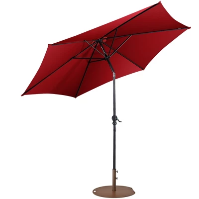 Costway 9ft Patio Umbrella Outdoor W/ 50 LBS Round Umbrella Stand W/ Wheels 14 Costway 9ft Patio Umbrella Outdoor W/ 50 LBS Round Umbrella Stand W/ Wheels - Image 12