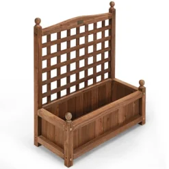 Costway Solid Wood Planter Box With Trellis Weather-Resistant Outdoor 25''x11''x30'' 16 Costway Solid Wood Planter Box With Trellis Weather-Resistant Outdoor 25''x11''x30'' -Garden & Outdoors GUEST d64b9abe 07ce 4538 beb8 6a60d47a0f63