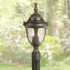 John Timberland Traditional Outdoor Post Light Bronze Cast Aluminum 19 1/2" Seedy Glass For Exterior Garden Yard Driveway -Garden & Outdoors GUEST d6a5f4d8 b5d8 4ae2 bf22 7321f2e823c7