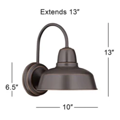 John Timberland Rustic Farmhouse Outdoor Wall Light Fixture Urban Barn Oil Rubbed Bronze Steel 13" For Exterior House Porch Patio 11 John Timberland Rustic Farmhouse Outdoor Wall Light Fixture Urban Barn Oil Rubbed Bronze Steel 13" For Exterior House Porch Patio -Garden & Outdoors GUEST d7c03f12 1f79 46d9 8720 22ebf8aaf6b5