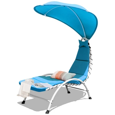 Costway Chaise Lounge Chair With Canopy Hammock Chair With Canopy OrangeBeigeTurquoise 12 Costway Chaise Lounge Chair With Canopy Hammock Chair With Canopy OrangeBeigeTurquoise - Image 10