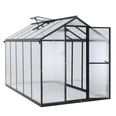 Aoodor Walk-In Greenhouse Polycarbonate Panel Hobby Greenhouses With Aluminum Frame Heavy Duty 9 Aoodor Walk-In Greenhouse Polycarbonate Panel Hobby Greenhouses With Aluminum Frame Heavy Duty - Image 7