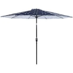 9' X 9' Outdoor Patio Market Umbrella With Tilt Crank Navy - Captiva Designs