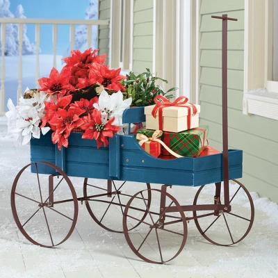 Collections Etc Wagon Decorative Indoor / Outdoor Garden Backyard Planter 4 Collections Etc Wagon Decorative Indoor / Outdoor Garden Backyard Planter - Image 2