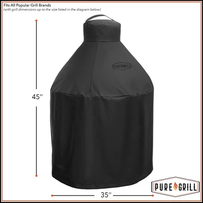 Pure Grill 27-Inch Ceramic Grill Cover For All Large Kamado Charcoal BBQ Grill Brands, Universal Fit Cover - 35" Dia X 45" H 7 Pure Grill 27-Inch Ceramic Grill Cover For All Large Kamado Charcoal BBQ Grill Brands, Universal Fit Cover - 35" Dia X 45" H - Image 5