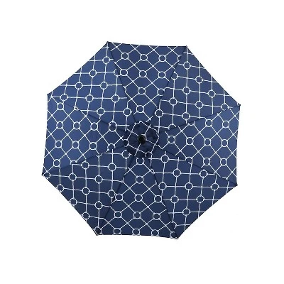 9' X 9' Outdoor Patio Market Umbrella With Tilt Crank Navy - Captiva Designs 6 9' X 9' Outdoor Patio Market Umbrella With Tilt Crank Navy - Captiva Designs - Image 4