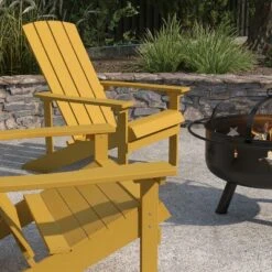 Merrick Lane Ayala 3 Piece Outdoor Leisure Set With Set Of 2 Poly Resin Adirondack Chairs And Star And Moon Iron Fire Pit -Garden & Outdoors GUEST ddd18b99 3424 4ee7 bb6f 2e962bd5ac75