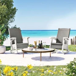 Suncast Outdoor Lightweight Portable Rocking Chair With 7 Gallon In-Seat Storage, Porch, Patio, Deck Furniture, 375 Pound Capacity, Dove Gray (2 Pack) -Garden & Outdoors GUEST de036bfd 4a15 4e13 92e8 f4866856fe44