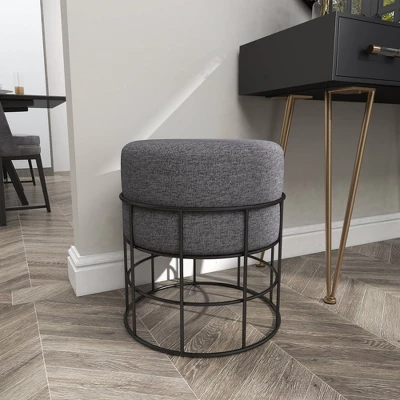 Metal Fabric Patio Garden Stool - Olivia & May 6 Metal Fabric Patio Garden Stool - Olivia & May - Image 4