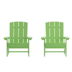 Merrick Lane Set Of 2 Adirondack Patio Chairs With Vertical Lattice Back And Weather Resistant Frame -Garden & Outdoors GUEST dfe2940a e724 4993 88d6 7e3b90929390