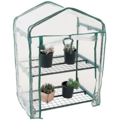 Sunnydaze Decor Sunnydaze Outdoor Portable Growing Rack 2-Tier Greenhouse With PVC Roll-Up Door - 2 Shelves - Clear -Garden & Outdoors GUEST e0c2d575 aec7 4848 9743 cb4bd23f2761
