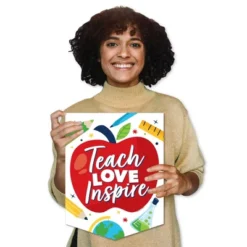 Big Dot Of Happiness Teach Love Inspire - Outdoor Home Decorations - Double-Sided Teacher Appreciation Garden Flag - 12 X 15.25 Inches -Garden & Outdoors GUEST e12e9b52 6758 46c4 a476 962ec95ff2db