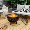 Costway 30'' Patio Round Fire Pit W/ Fire Poker Cooking Grill For Camping BBQ 2 Costway 30'' Patio Round Fire Pit W/ Fire Poker Cooking Grill For Camping BBQ -Garden & Outdoors GUEST e2c9ccc8 30cd 4c36 a44f de8425b72f75