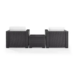 Biscayne 3pc Outdoor Wicker Seating Set - White - Crosley -Garden & Outdoors GUEST e2cd17a5 a472 4780 99b5 439d7d438df4