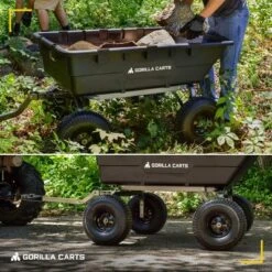 Gorilla Carts 1500 Pound Capacity Heavy Duty Poly Yard Garden Steel Dump Utility Wheelbarrow Wagon Cart With 2 In 1 Towing ATV Handle, Black 9 Gorilla Carts 1500 Pound Capacity Heavy Duty Poly Yard Garden Steel Dump Utility Wheelbarrow Wagon Cart With 2 In 1 Towing ATV Handle, Black -Garden & Outdoors GUEST e339ea77 3db8 40a7 bec6 8c4f01789ef0