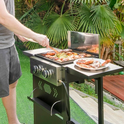 Captiva Designs E02GR010 2-Burner Propane Gas Flat Top Grill And Griddle - Black 3 Captiva Designs E02GR010 2-Burner Propane Gas Flat Top Grill And Griddle - Black