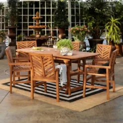 7pc Slatted Extendable Acacia Wood Patio Dining Set - Saracina Home 11 7pc Slatted Extendable Acacia Wood Patio Dining Set - Saracina Home -Garden & Outdoors GUEST e48952b5 09ab 4154 b248 a696c50f1a1d