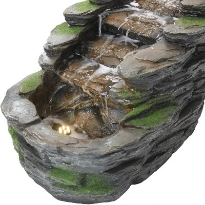 Sunnydaze Decor Sunnydaze 14"H Electric Polyresin Shale Falls Outdoor Water Fountain With LED Lights 10 Sunnydaze Decor Sunnydaze 14"H Electric Polyresin Shale Falls Outdoor Water Fountain With LED Lights - Image 8