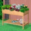 Outsunny Wooden Raised Garden Bed With 8 Slots, Elevated Planter Box Stand With Open Shelf For Limited Garden Space To Grow Herbs, Vegetables, And Flowers -Garden & Outdoors GUEST e4d0ee69 d7cf 4083 b1b8 26e3346d25e9