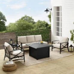 Kaplan 5pc Outdoor Sofa Set With Fire Table - Oatmeal - Crosley 21 Kaplan 5pc Outdoor Sofa Set With Fire Table - Oatmeal - Crosley -Garden & Outdoors GUEST e4fbbfe2 ffb4 4724 b874 5b5a3ae6bf0a