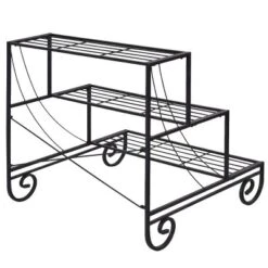 Costway 3 Tier Outdoor Metal Plant Stand Flower Planter Garden Display Holder Shelf Rack -Garden & Outdoors GUEST e51bffe4 671c 4487 a21e 53549fe0b104