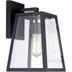 John Timberland Arrington Modern Outdoor Wall Lights Fixtures Set Of 4 Mystic Black 13" Clear Glass For Post Exterior Barn Deck House Porch Yard Patio -Garden & Outdoors GUEST e6c95e8e 798a 4d38 b357 ccedc1fae582