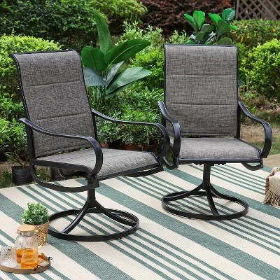 5pc Patio Set With Square Table & Steel 360 Swivel Sling Arm Chairs - Captiva Designs 10 5pc Patio Set With Square Table & Steel 360 Swivel Sling Arm Chairs - Captiva Designs - Image 8